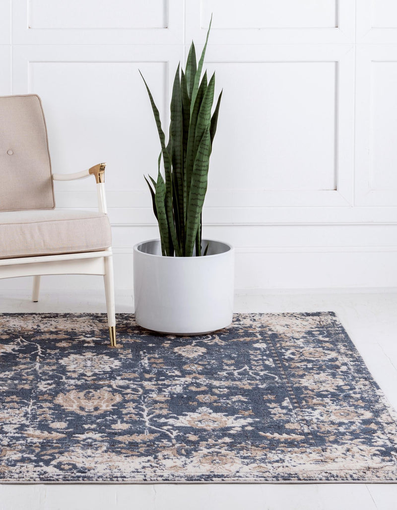 Cascade Range Collection Area Rug - Shasta (Blue) Square Blue lifestyle 5
