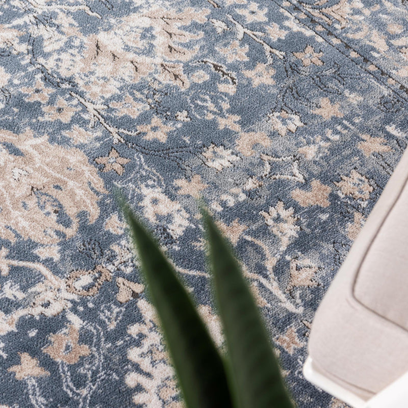 Cascade Range Collection Area Rug - Shasta (Blue) Square Blue lifestyle 9