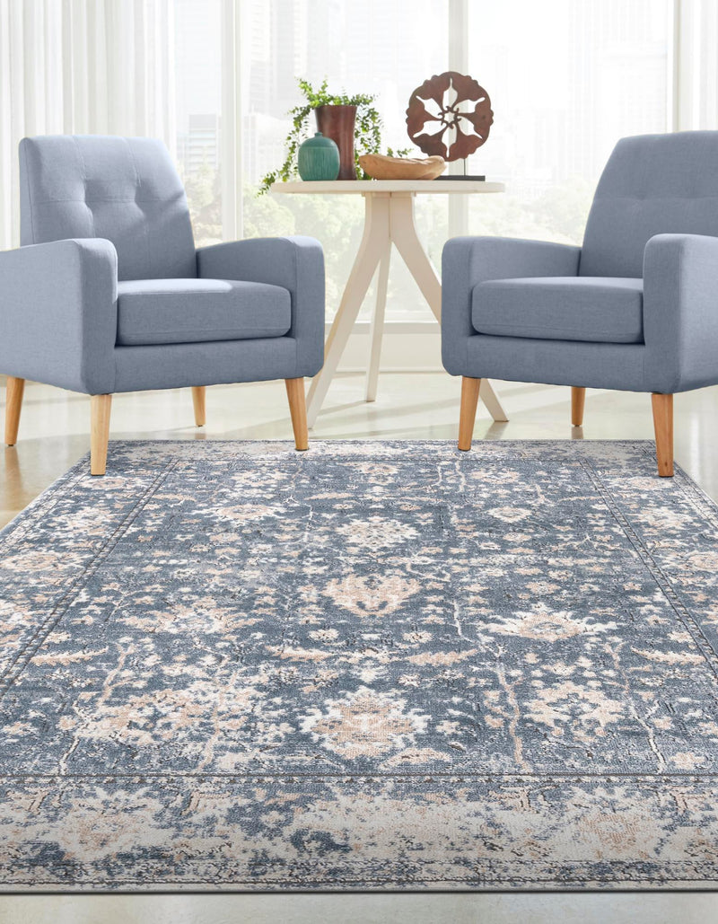 Cascade Range Collection Area Rug - Shasta (Blue) Rectangle Blue lifestyle 6