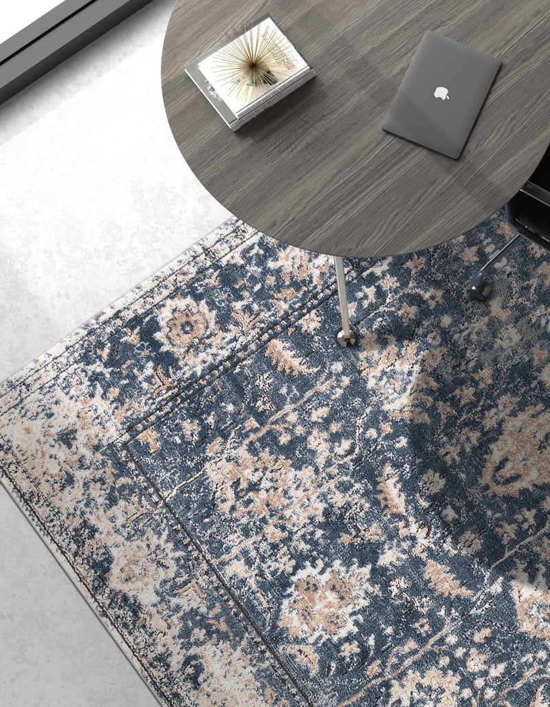 Cascade Range Collection Area Rug - Shasta (Blue) Rectangle Blue lifestyle 11