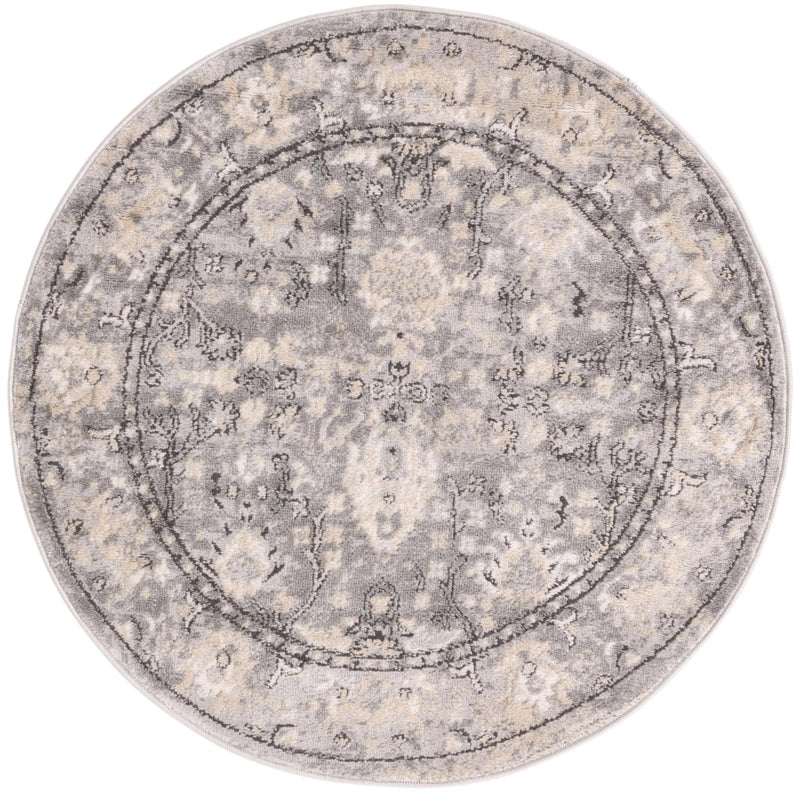 Cascade Range Collection Area Rug - Shasta (Gray) Round Gray Main