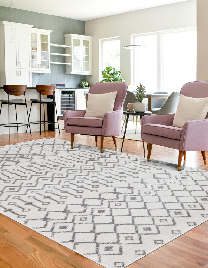 Marrakech Lattice Collection Area Rug - Medina (Ivory) Rectangle Ivory lifestyle 5