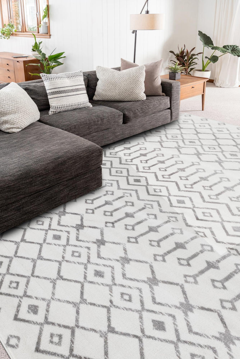 Marrakech Lattice Collection Area Rug - Medina (Ivory) Rectangle Ivory lifestyle 10