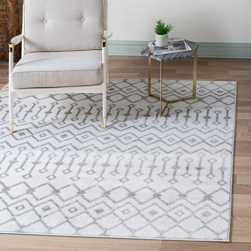 Marrakech Lattice Collection Area Rug - Medina (Ivory) Square Ivory lifestyle 0