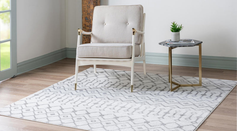 Marrakech Lattice Collection Area Rug - Medina (Ivory) Square Ivory lifestyle 2