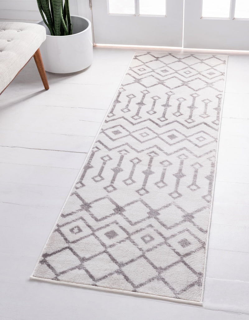 Marrakech Lattice Collection Area Rug - Medina (Ivory) Runner Ivory lifestyle 0