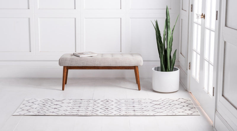 Marrakech Lattice Collection Area Rug - Medina (Ivory) Runner Ivory lifestyle 3
