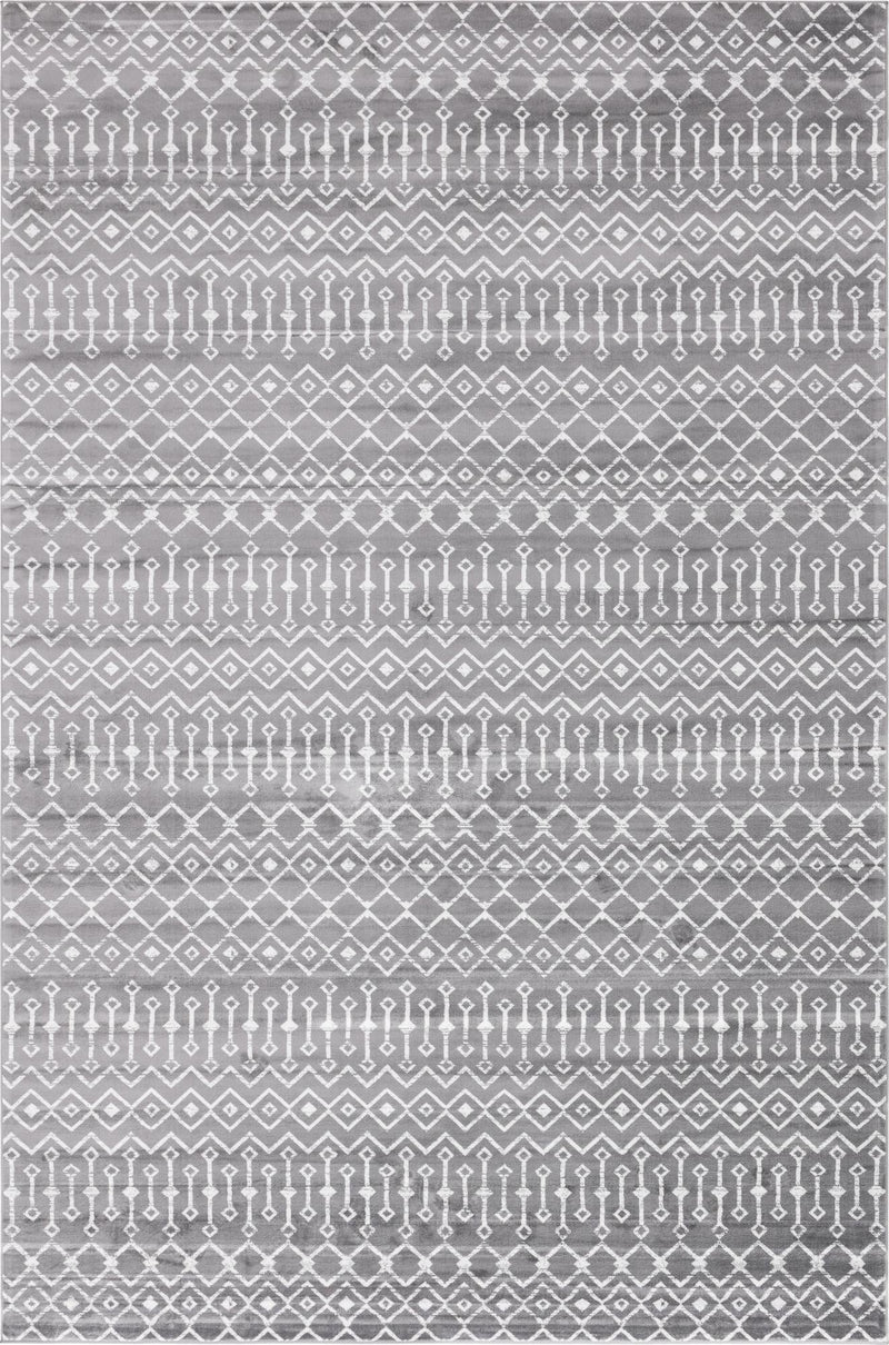 Marrakech Lattice Collection Area Rug - Medina (Gray) Rectangular Gray Main