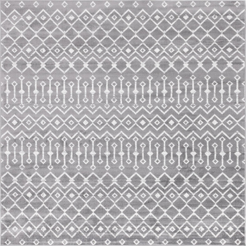 Marrakech Lattice Collection Area Rug - Medina (Gray) Square Gray Main