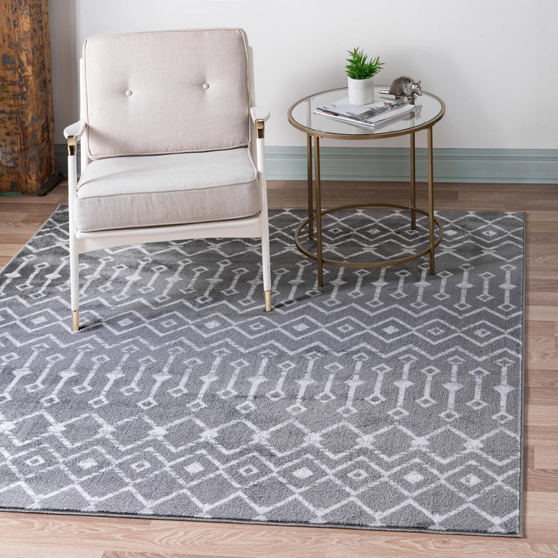 Marrakech Lattice Collection Area Rug - Medina (Gray) Square Gray lifestyle 0