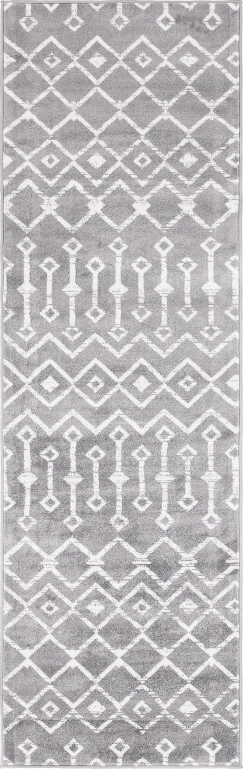 Marrakech Lattice Collection Area Rug - Medina (Gray) Runner Gray Main