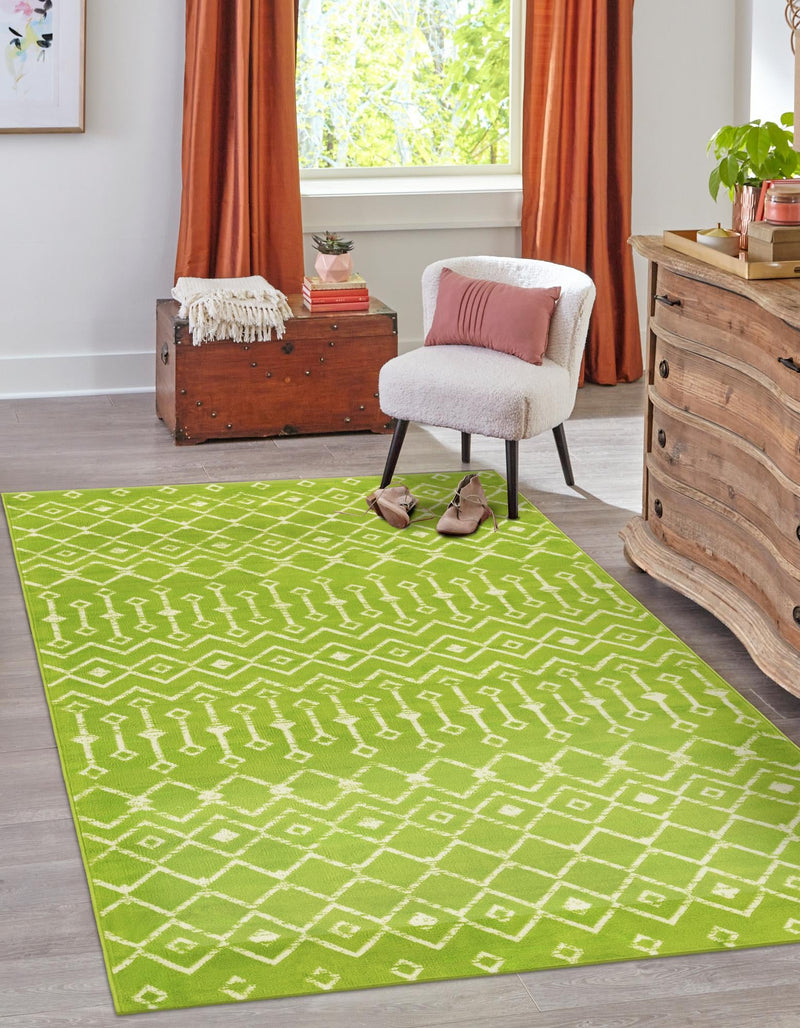 Marrakech Lattice Collection Area Rug - Medina (Green) Rectangle Green lifestyle 26