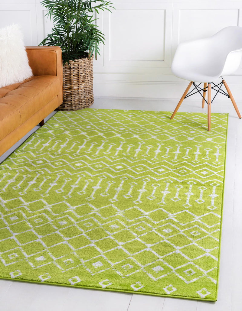 Marrakech Lattice Collection Area Rug - Medina (Green) Rectangle Green lifestyle 0