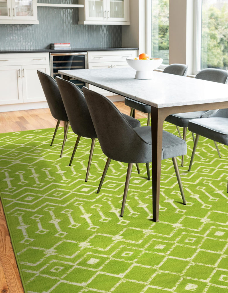 Marrakech Lattice Collection Area Rug - Medina (Green) Rectangle Green lifestyle 2