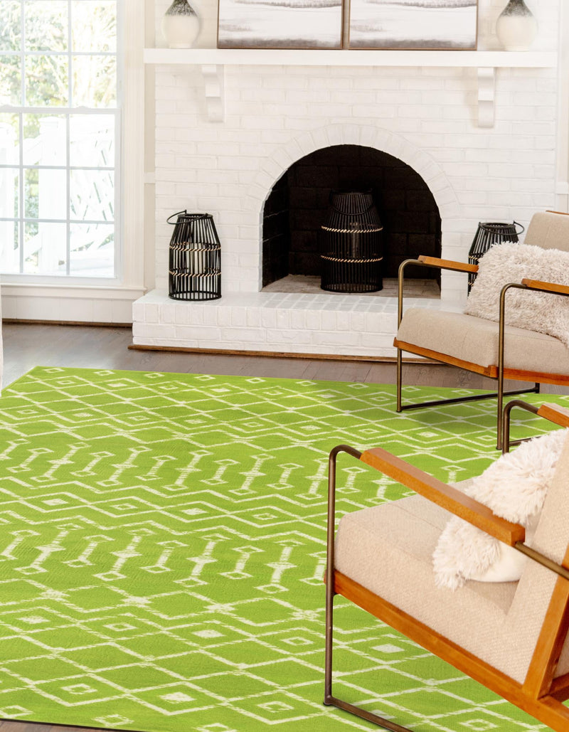 Marrakech Lattice Collection Area Rug - Medina (Green) Rectangle Green lifestyle 6