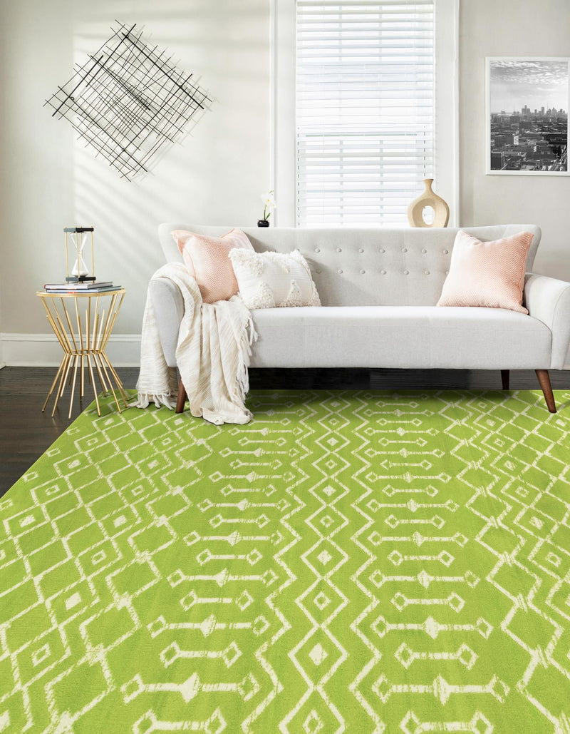 Marrakech Lattice Collection Area Rug - Medina (Green) Rectangle Green lifestyle 8