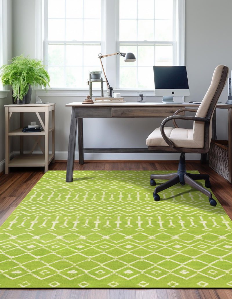 Marrakech Lattice Collection Area Rug - Medina (Green) Rectangle Green lifestyle 10