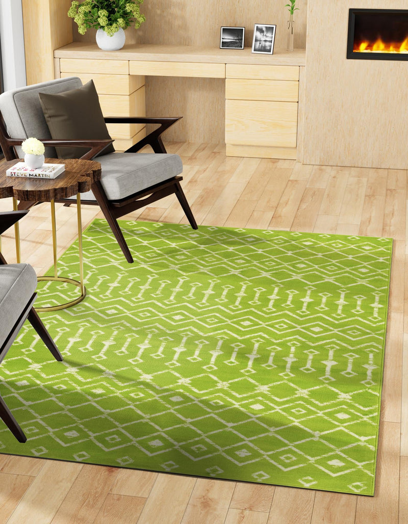 Marrakech Lattice Collection Area Rug - Medina (Green) Rectangle Green lifestyle 14