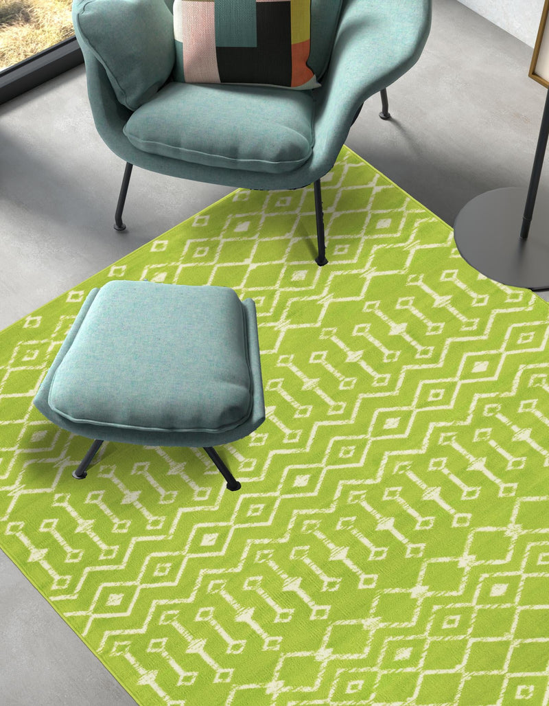 Marrakech Lattice Collection Area Rug - Medina (Green) Rectangle Green lifestyle 16