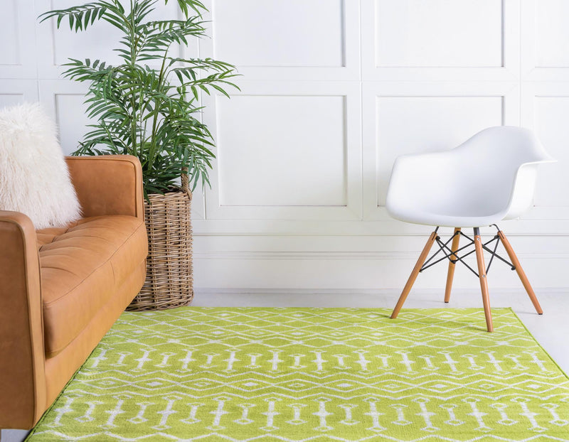Marrakech Lattice Collection Area Rug - Medina (Green) Rectangle Green lifestyle 19