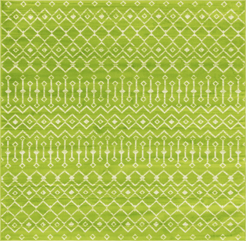 Marrakech Lattice Collection Area Rug - Medina (Green) Square Green Main
