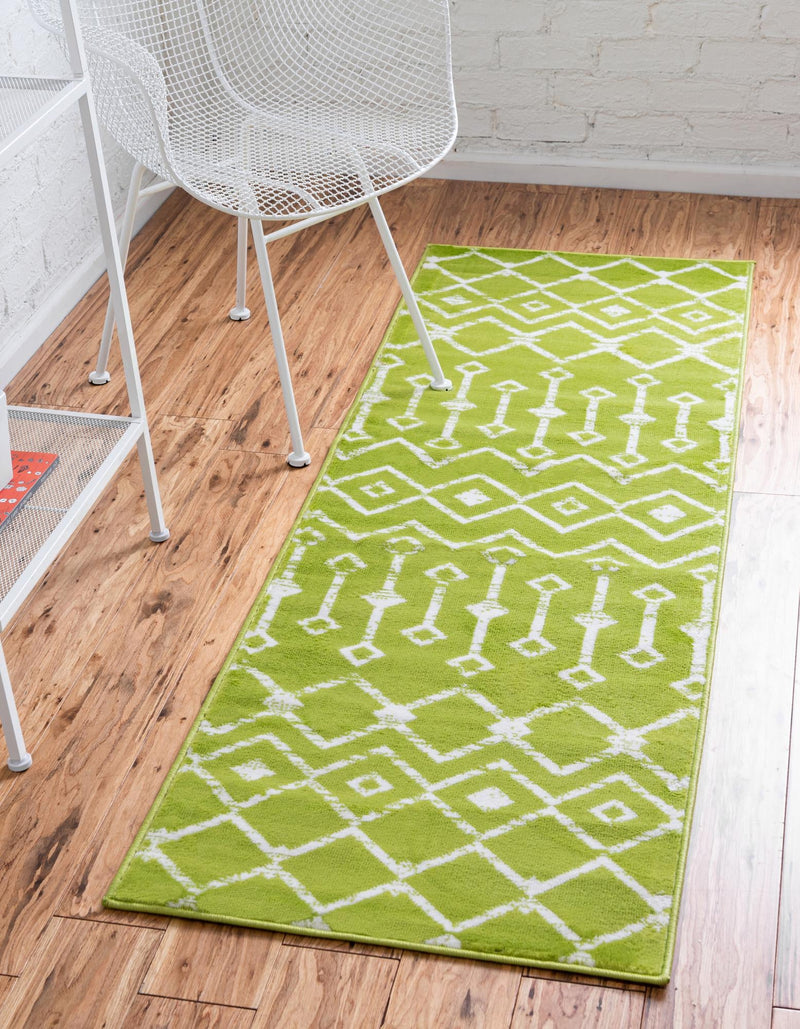 Marrakech Lattice Collection Area Rug - Medina (Green) Runner Green lifestyle 0
