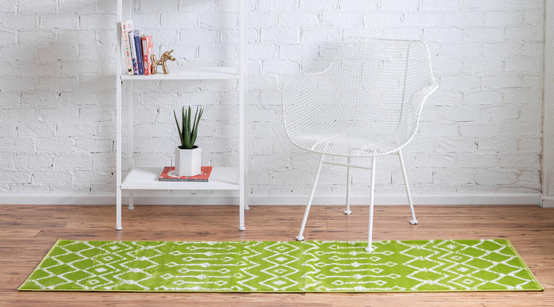 Marrakech Lattice Collection Area Rug - Medina (Green) Runner Green lifestyle 3