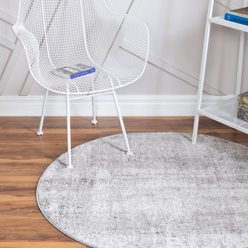 Aegean Elegance Collection Area Rug - Paros Round Gray lifestyle 24