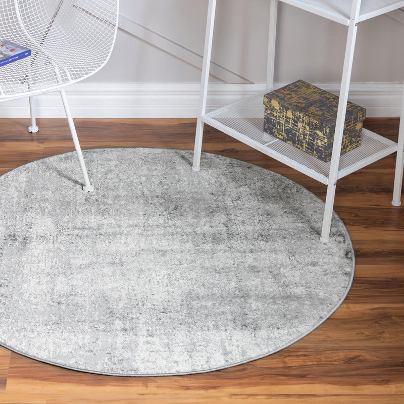Aegean Elegance Collection Area Rug - Paros Round Gray lifestyle 28
