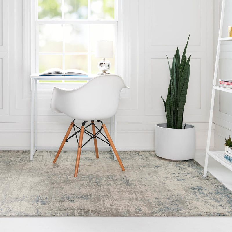 Aegean Elegance Collection Area Rug - Milos Rectangle Gray Blue lifestyle 4