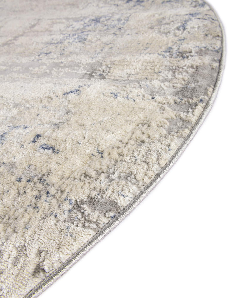 Aegean Elegance Collection Area Rug - Milos Round Gray Blue lifestyle 29