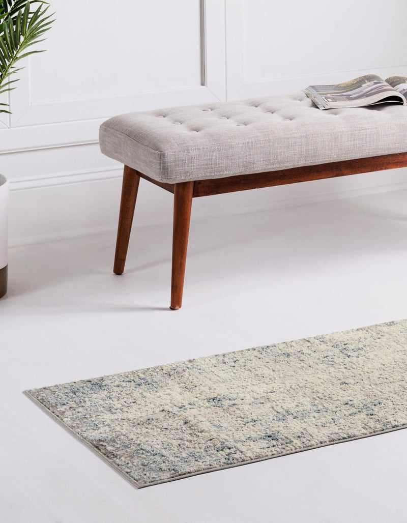Aegean Elegance Collection Area Rug - Milos Runner Gray Blue lifestyle 22