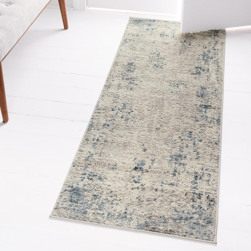 Aegean Elegance Collection Area Rug - Milos Runner Gray Blue lifestyle 47