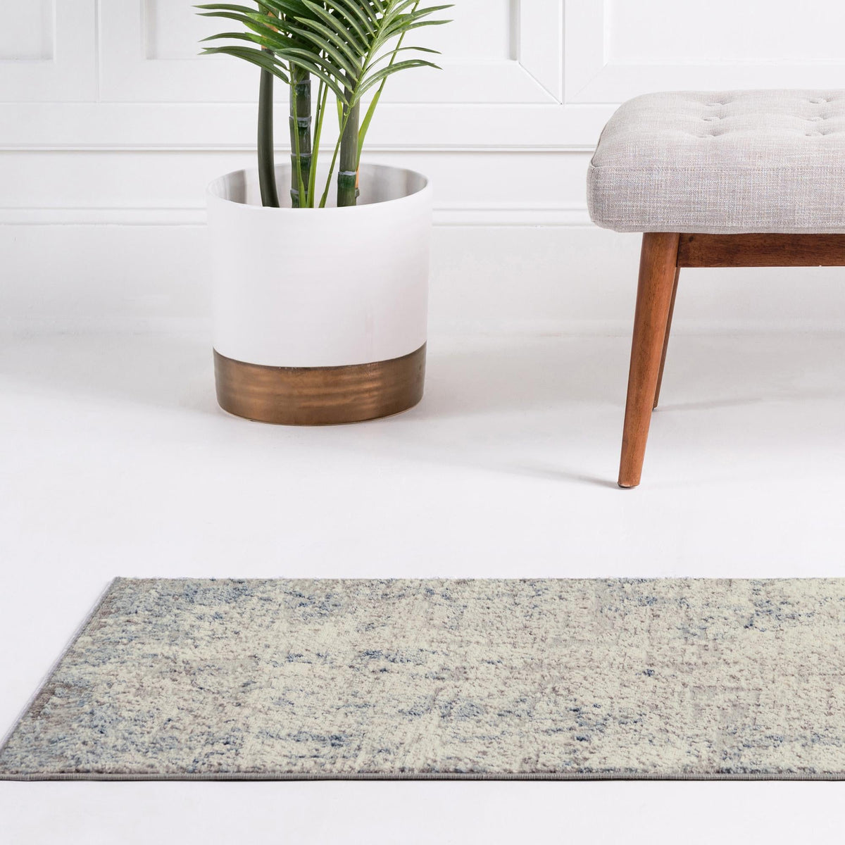 Aegean Elegance Collection Area Rug - Milos Runner Gray Blue lifestyle 49