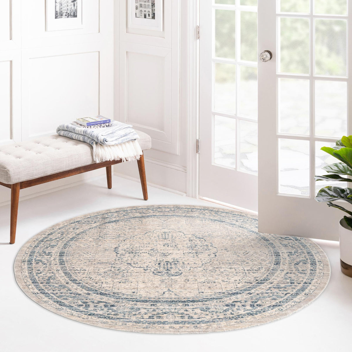 Regal Estates Collection Area Rug - Sovereign Round Ivory lifestyle 62