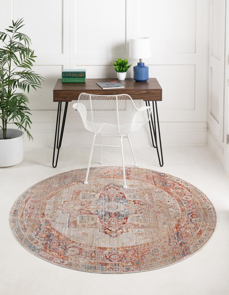Regal Estates Collection Area Rug - Monarch Round Multi lifestyle 37