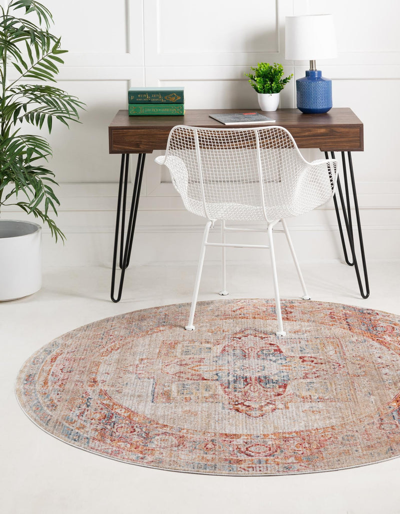 Regal Estates Collection Area Rug - Monarch Round Multi lifestyle 42