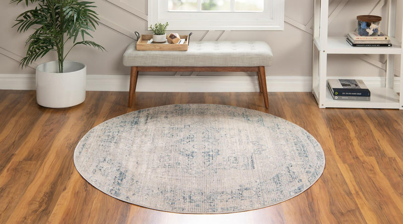 Regal Estates Collection Area Rug - Monarch Round Gray lifestyle 46