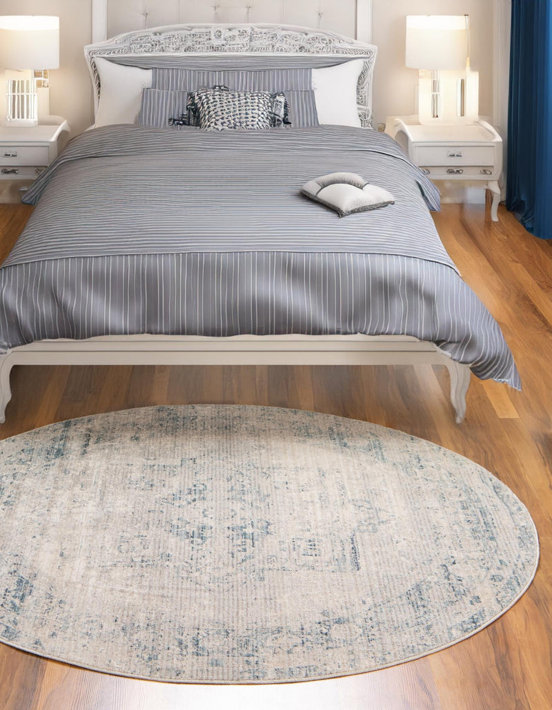 Regal Estates Collection Area Rug - Monarch Round Gray lifestyle 51