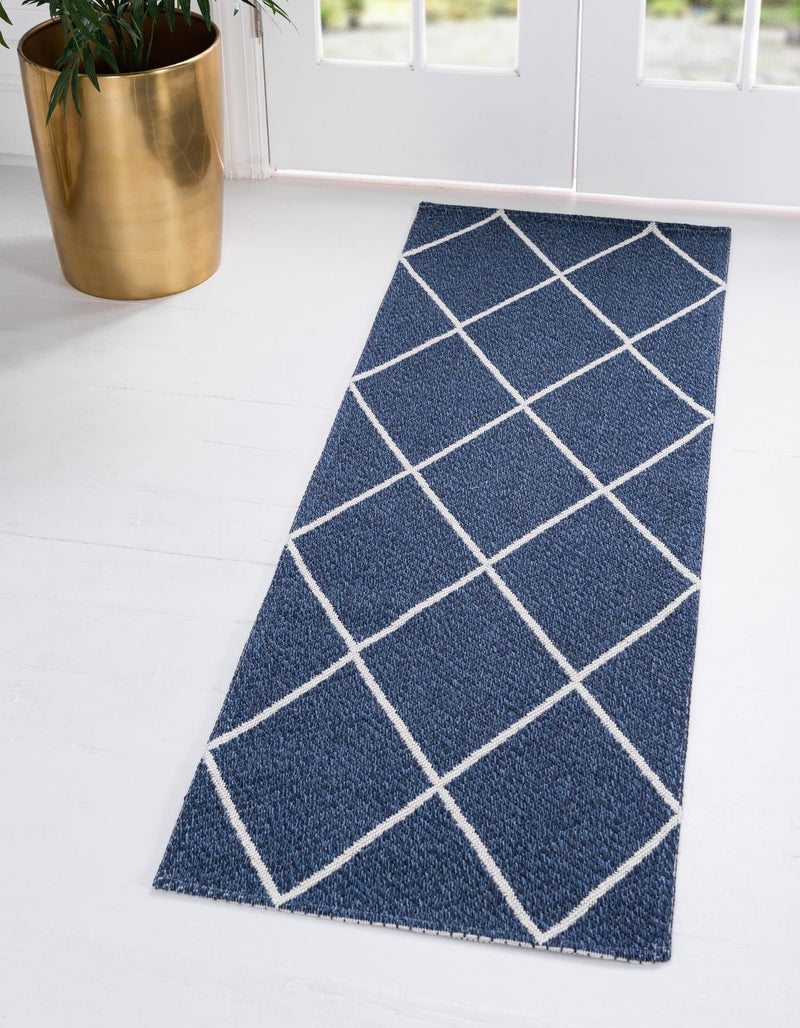 Savannah Elegance Collection Area Rug - Skidaway Runner Navy Blue lifestyle 29