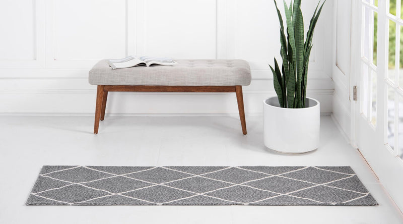 Savannah Elegance Collection Area Rug - Skidaway Runner Dark Gray lifestyle 64