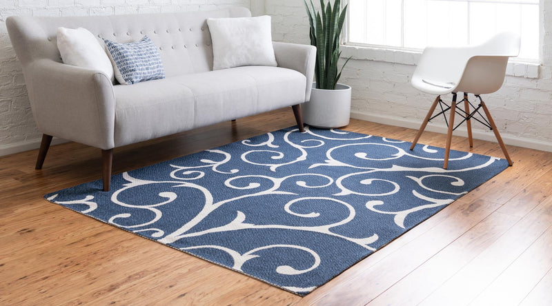 Savannah Elegance Collection Area Rug - Ossabaw Rectangle Navy Blue lifestyle 6