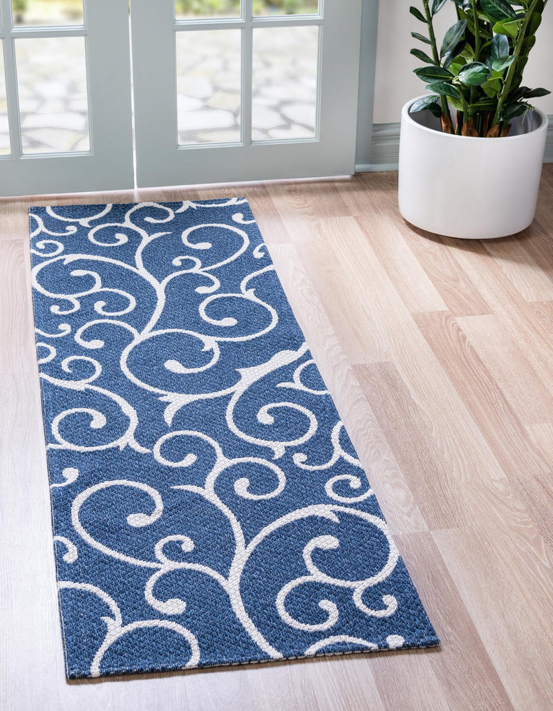 Savannah Elegance Collection Area Rug - Ossabaw Runner Navy Blue lifestyle 41