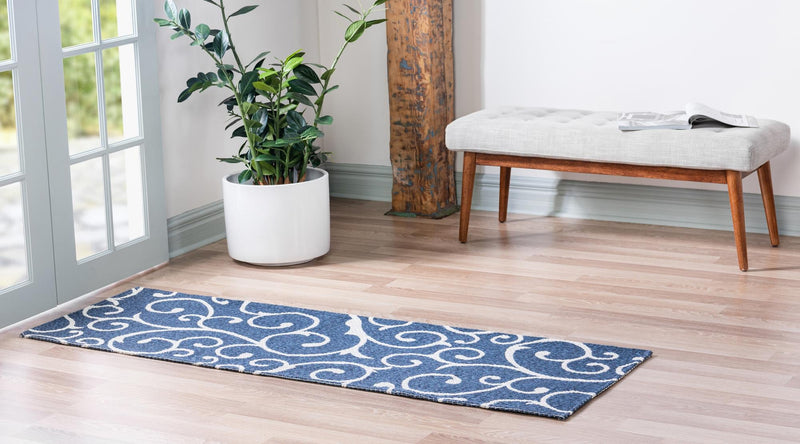 Savannah Elegance Collection Area Rug - Ossabaw Runner Navy Blue lifestyle 45