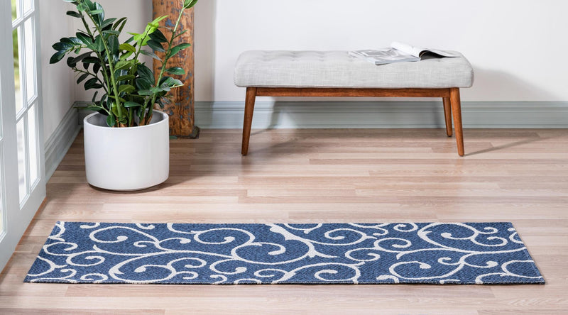 Savannah Elegance Collection Area Rug - Ossabaw Runner Navy Blue lifestyle 49