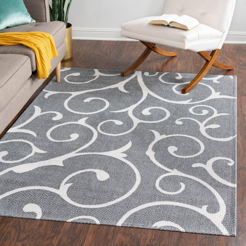 Savannah Elegance Collection Area Rug - Ossabaw Rectangle Dark Gray lifestyle 33
