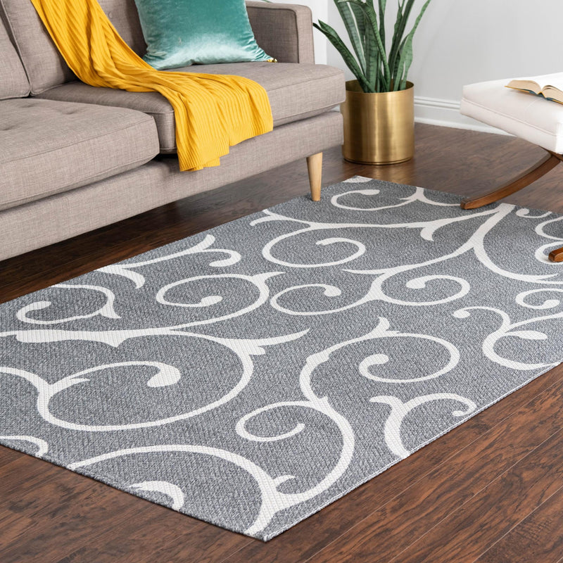 Savannah Elegance Collection Area Rug - Ossabaw Rectangle Dark Gray lifestyle 35