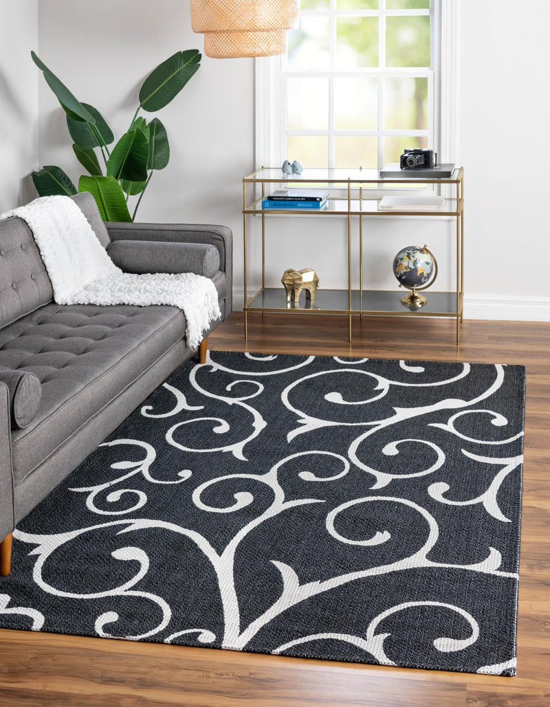 Savannah Elegance Collection Area Rug - Ossabaw Rectangle Black lifestyle 3