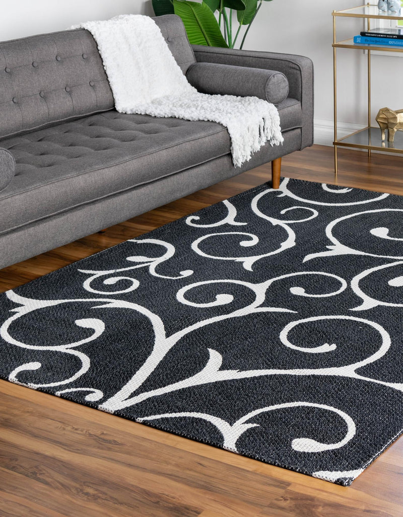 Savannah Elegance Collection Area Rug - Ossabaw Rectangle Black lifestyle 5