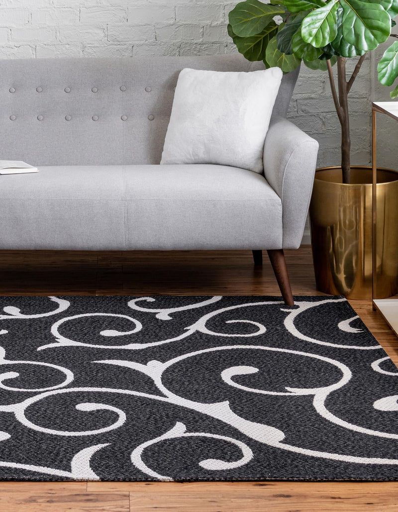 Savannah Elegance Collection Area Rug - Ossabaw Rectangle Black lifestyle 7